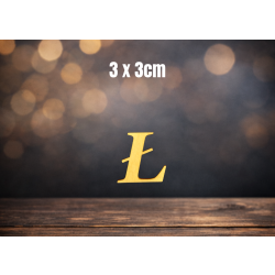 Litera Ł 3cm, czcionka Georgia kursywa, sklejka 3mm